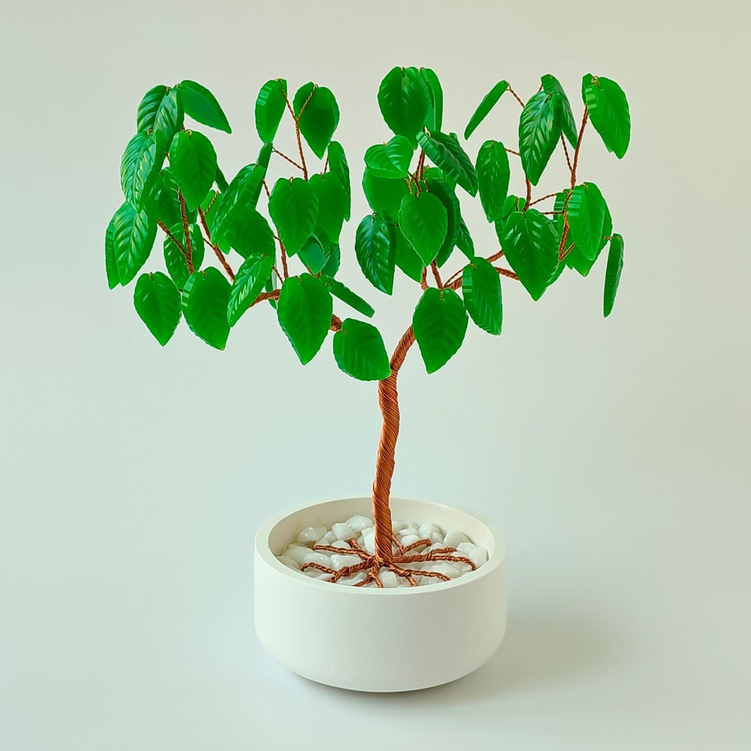 Handmade resin wire tree with coffee beans and resin leaves – creative natural décor and gift idea