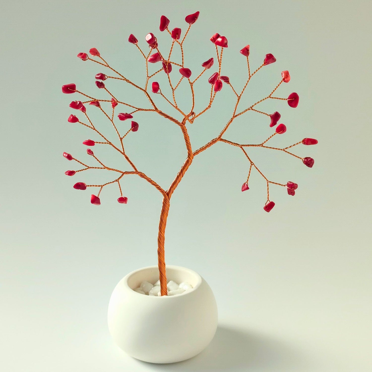 Albero Corallo per 35° Anniversario – Albero della Vita in Rame Artigianale con Base Ceramica | Regalo per Genitori | Pezzo Unico