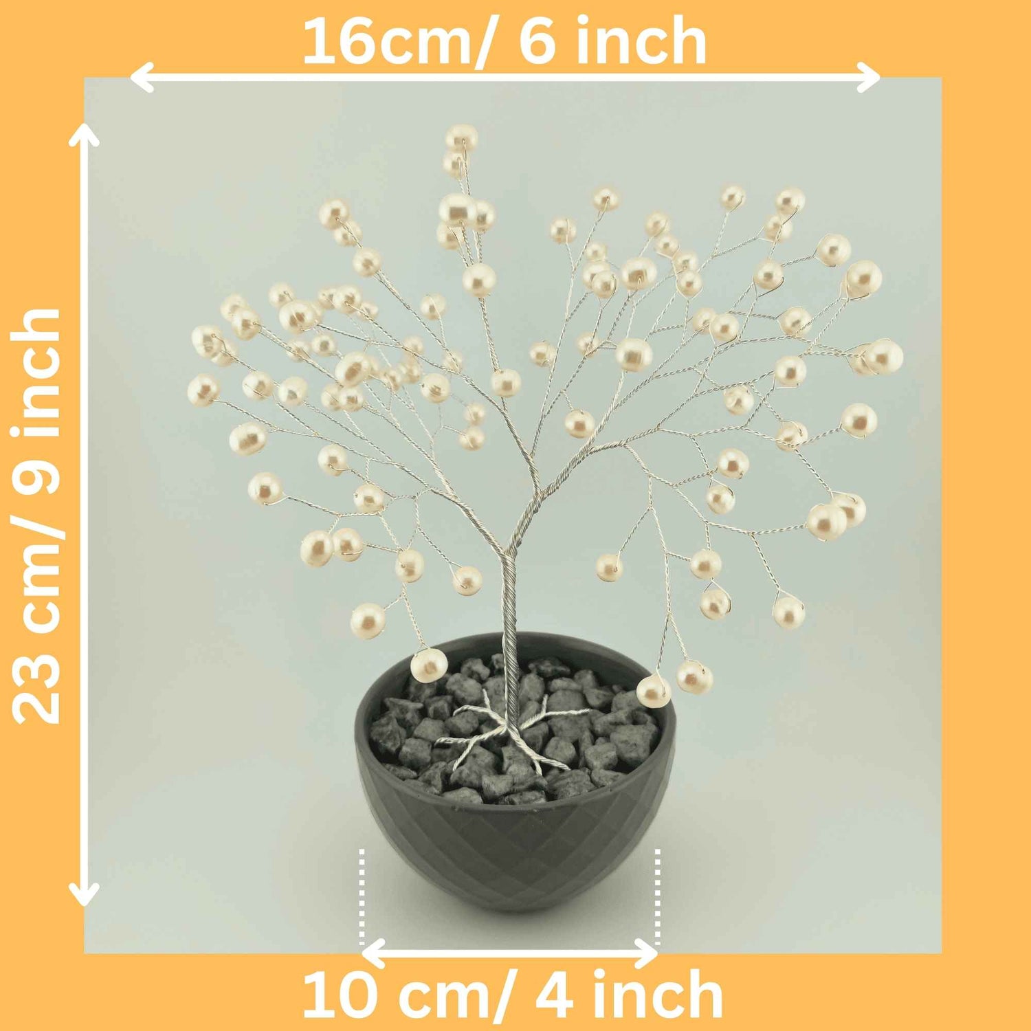 White Pearl Silver Wire Tree – Anniversary Gift for Parents | Wedding Gift for Couples | Handmade Tree of Life Home Décor