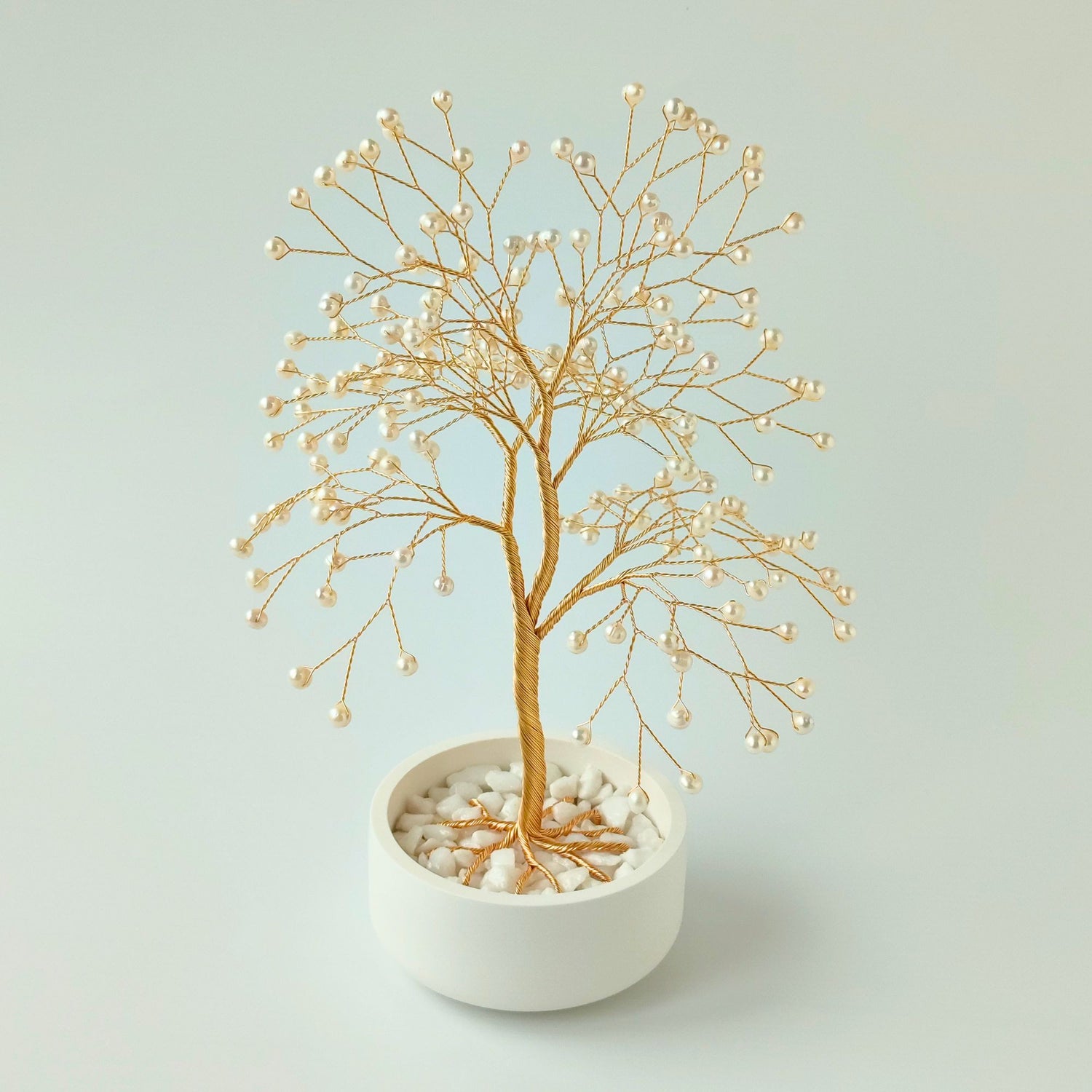 180 pearl large gold tree sculpture show from above
