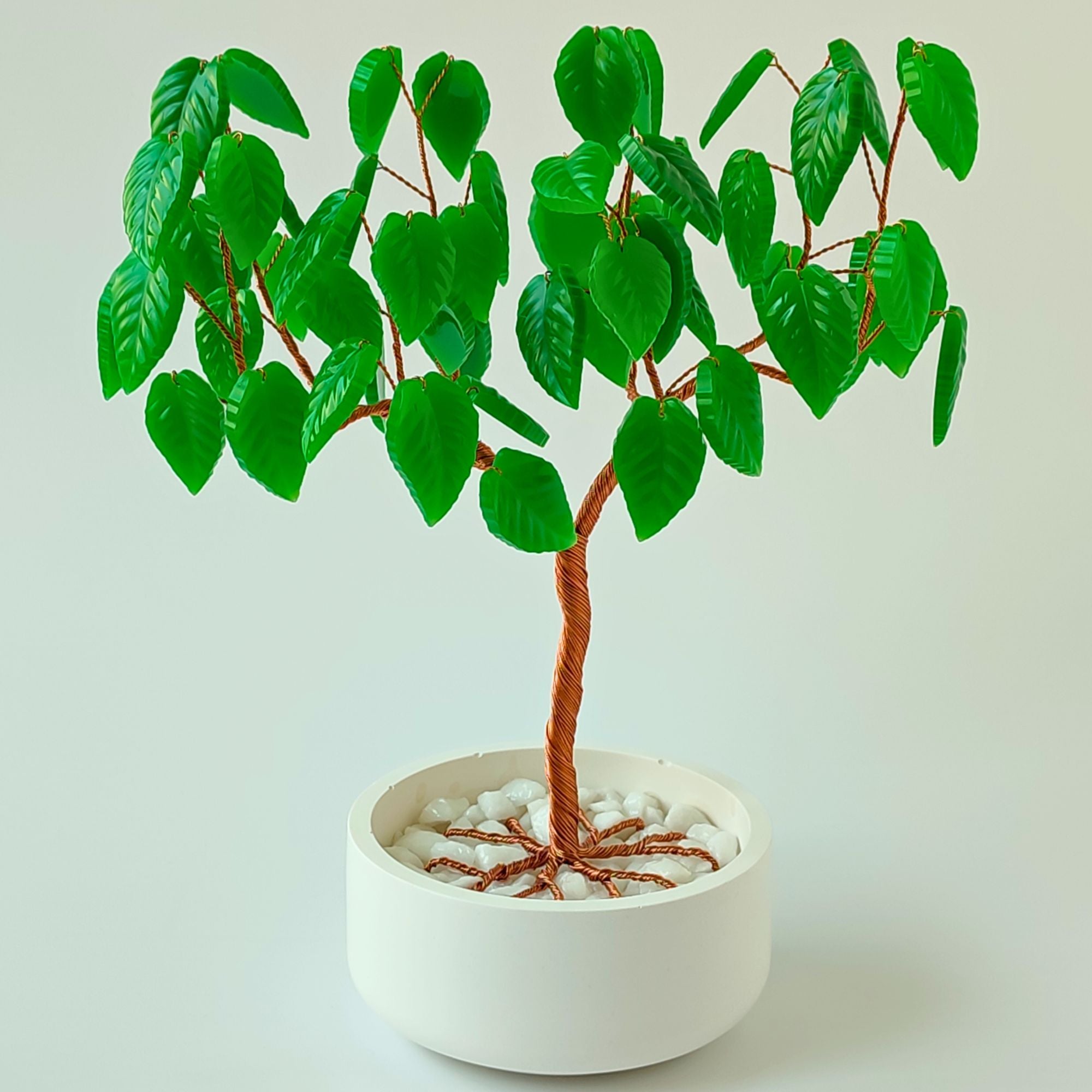 resin bonsai tree Green Resin Leaf Wire Tree – Handmade Nature Decor – Umbruss