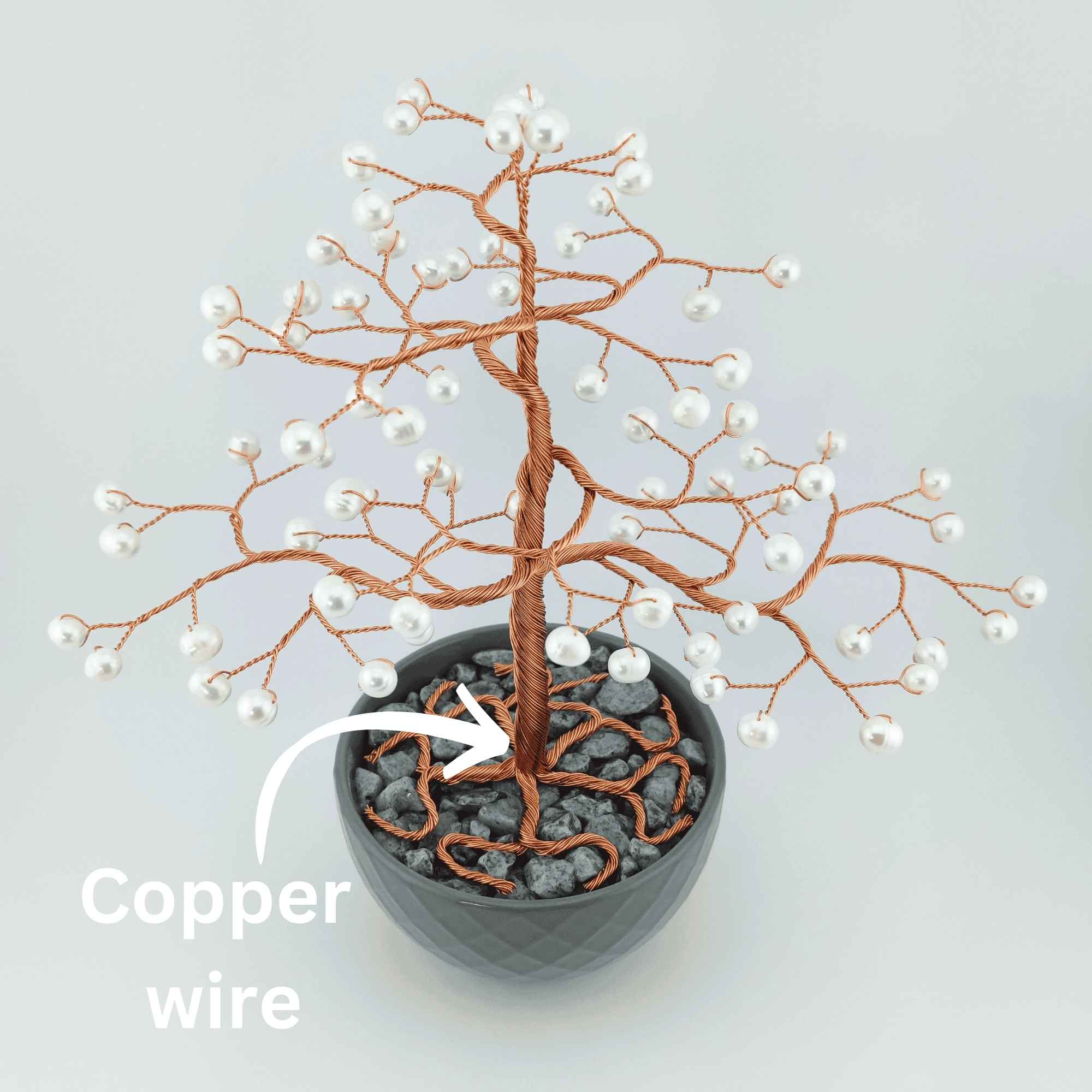 bonsai tree ornaments Pearl Bonsai Tree – 30th Anniversary Copper Gift – Umbruss