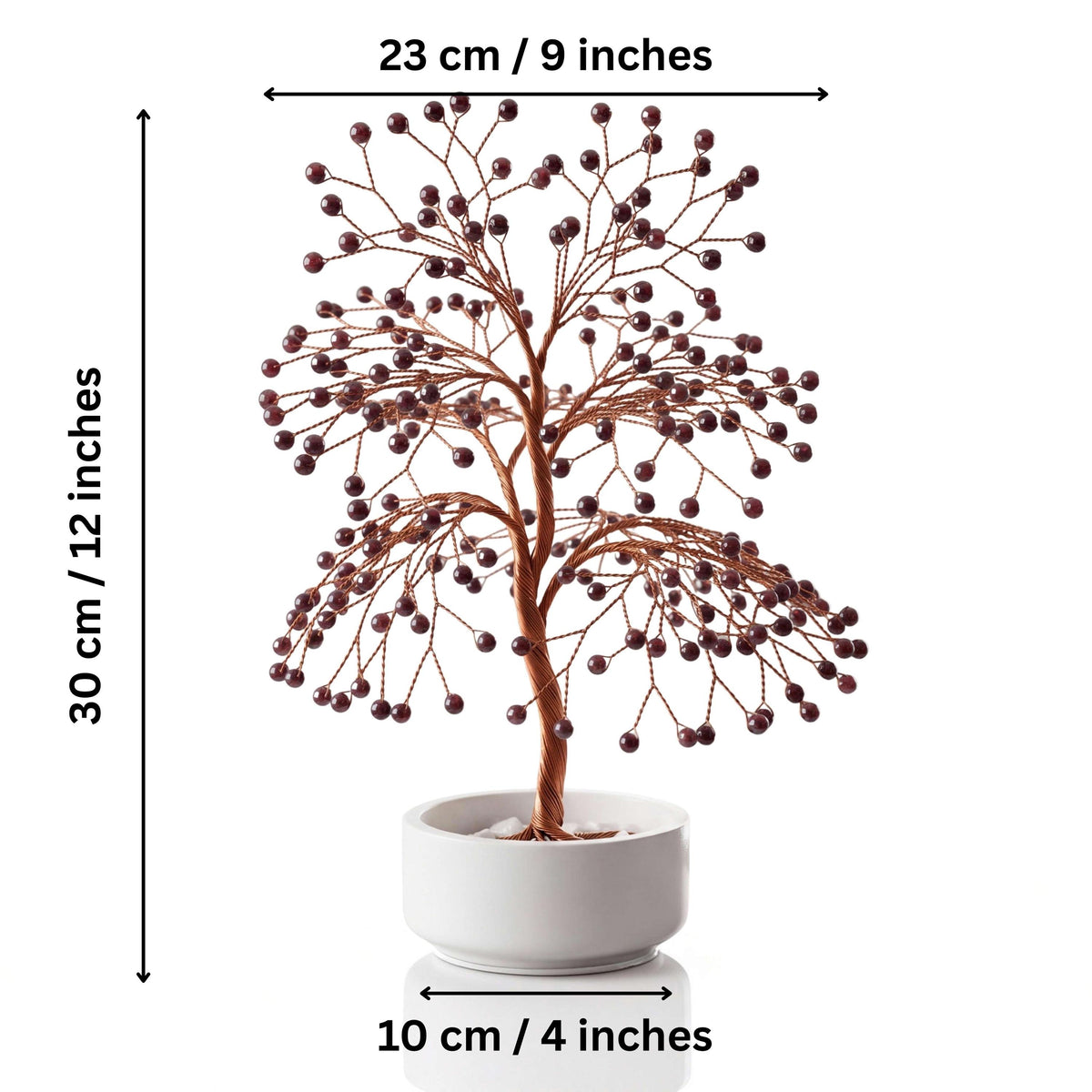 Size guide: large copper tree about 30 cm (12 in) tall and 23 cm (9 in) wide, bowl about 10 cm (4 in)