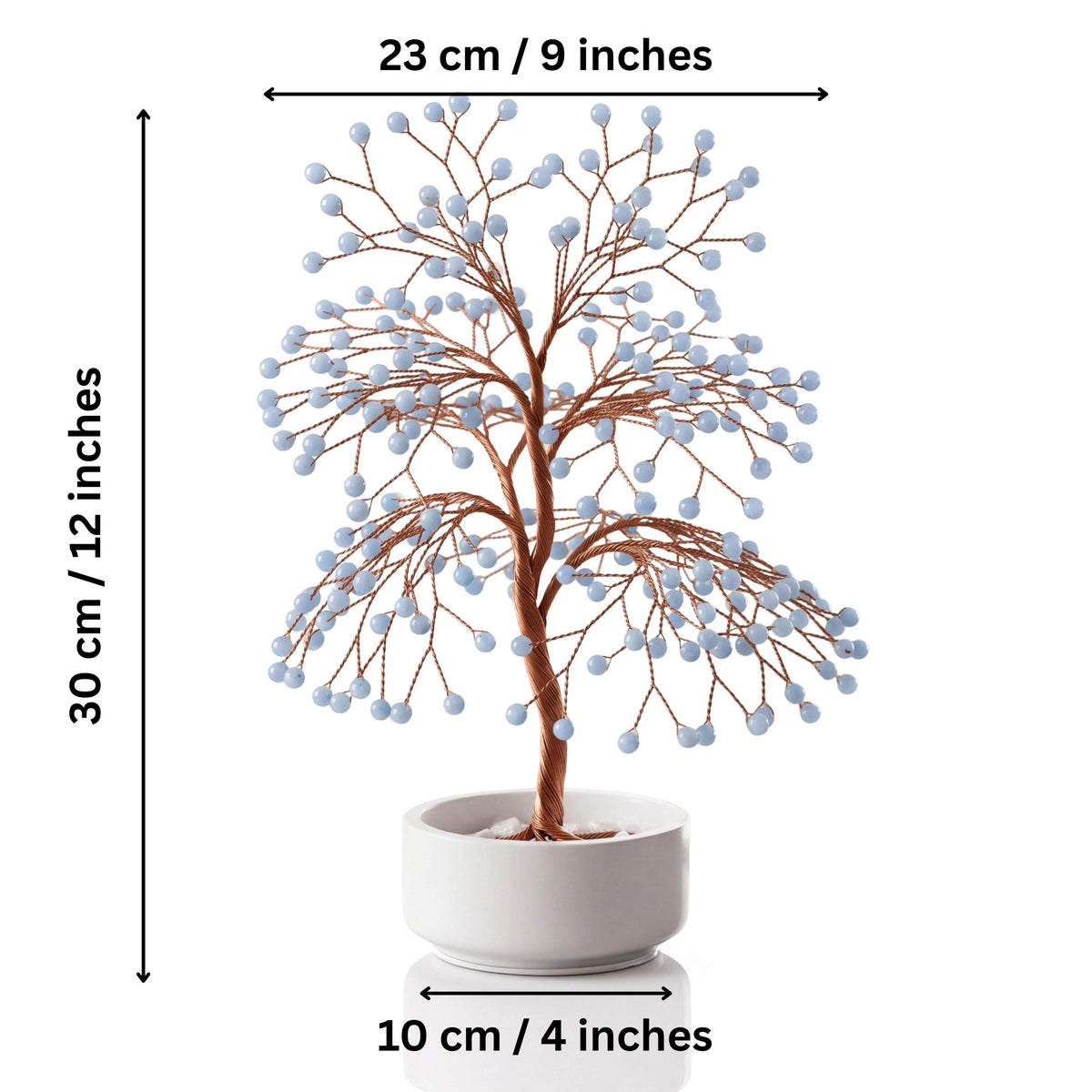 Size guide: large copper tree about 30 cm (12 in) tall and 23 cm (9 in) wide, bowl about 10 cm (4 in)