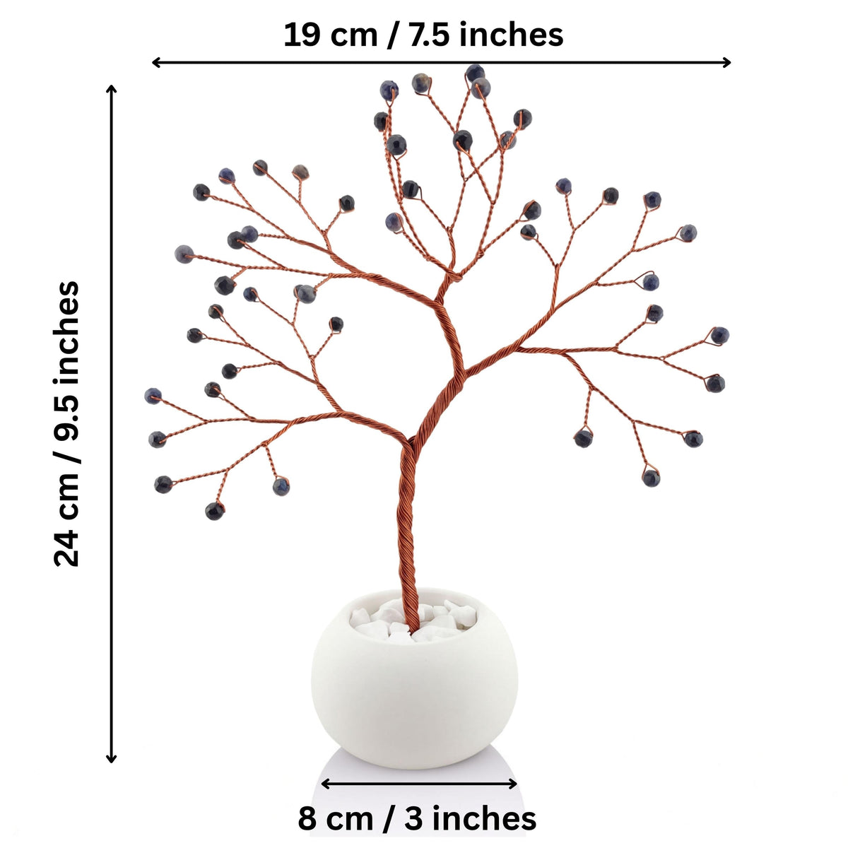 Size guide: copper tree about 24 cm (9.5 in) tall and 19 cm (7.5 in) wide, bowl about 8 cm (3 in)