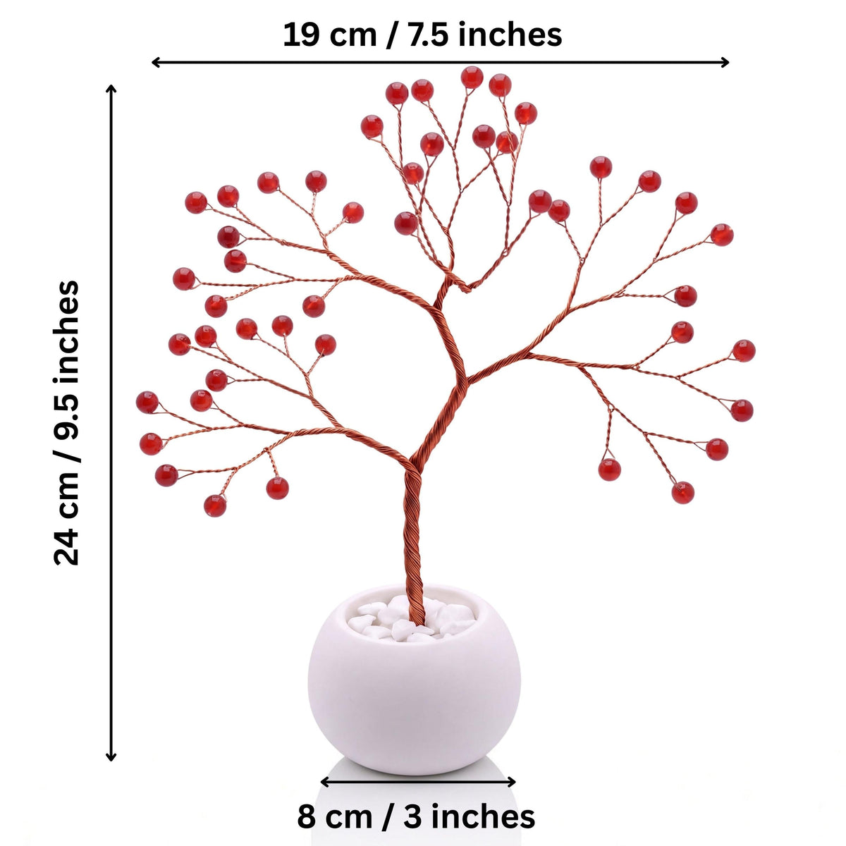 Size guide: copper tree about 24 cm (9.5 in) tall and 19 cm (7.5 in) wide, bowl about 8 cm (3 in)