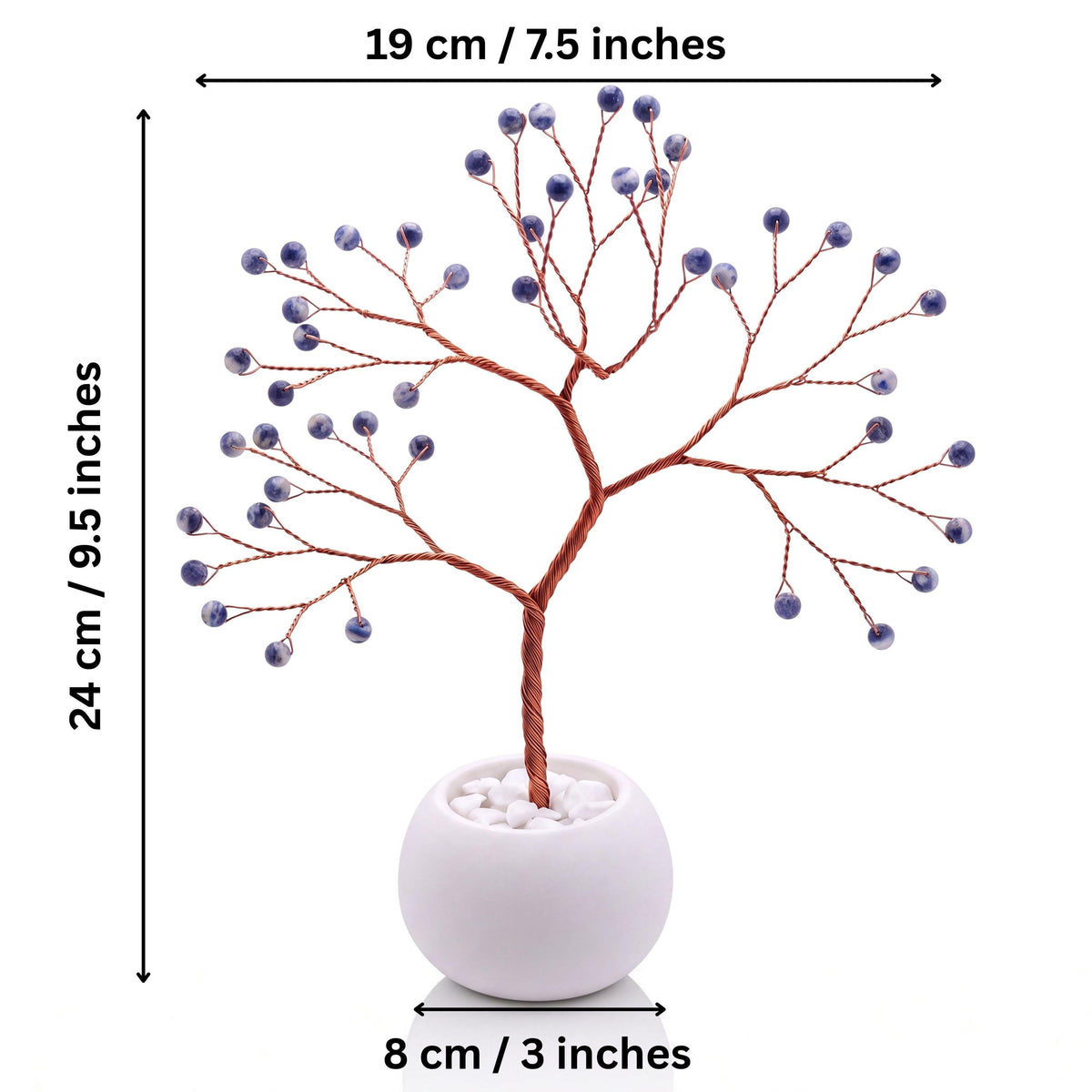 Size guide: copper tree about 24 cm (9.5 in) tall and 19 cm (7.5 in) wide, bowl about 8 cm (3 in)
