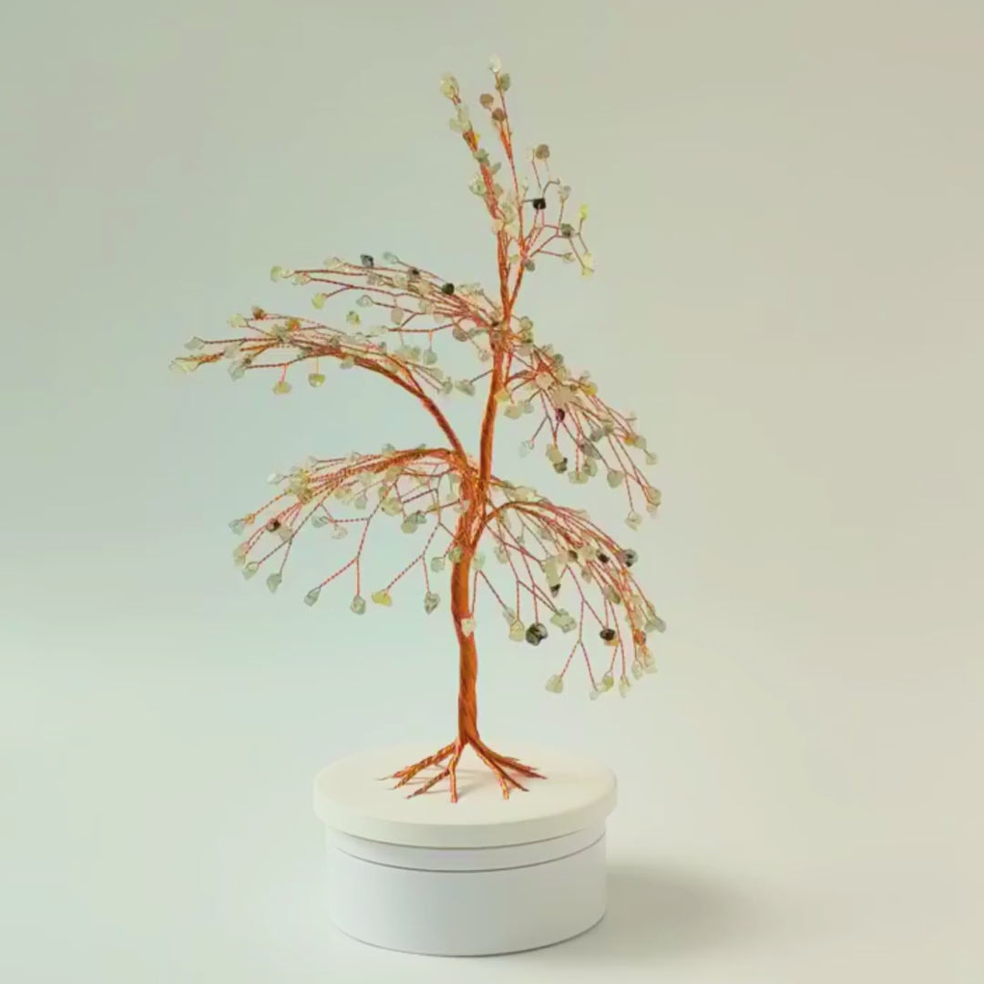 Large copper wire prehnite tree